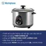 Westinghouse Nồi cơm điện 1.8L 700W (WKRC7D18) - Hàng chính hãng